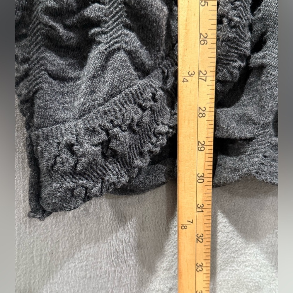 Lafayette 148 New York Open Front Ruched 100% Wool Cardigan Women’s Small - Picture 5 of 8
